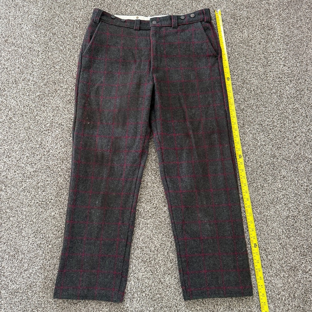Codet Malone Plaid Wool Hunting Pants Field Trousers 36x29 Outdoor Stained